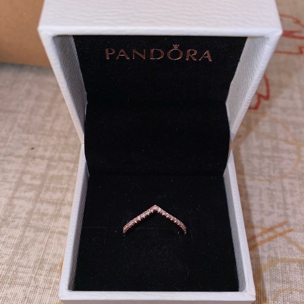 Pandora sparkling wishbone ring